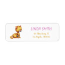 Search for cute kitten return address labels Girl