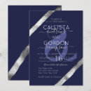 Search for navy blue and silver invitations Luxury