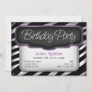 Search for black silver zebra invitations Party