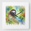 Search for sloth clocks Watercolor