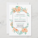 Search for peach and green wedding invitations Floral