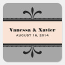 Search for peach and grey wedding stickers Elegant