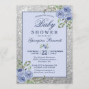 Search for blue and silver baby shower invitations Watercolor