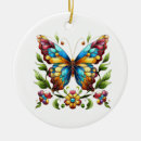 Search for stained glass art christmas tree decorations Butterfly