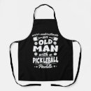 Search for old man aprons Pickleball player