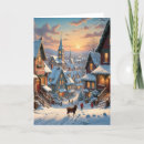 Search for snowy village christmas cards Vintage