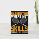Search for bad puns cards Badminton design