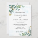 Search for green white and gold wedding invitations Foliage