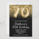 Search for black gold 70th birthday invitations Milestone