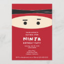 Search for ninja kids birthday invitations Red
