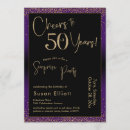 Search for purple and gold 50th birthday invitations Party