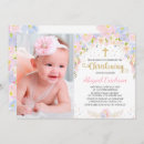 Search for pastel christening invitations Watercolor floral