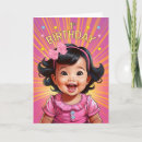 Search for baby girl birthday cards One year old