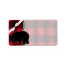 Search for plaid wedding return address labels Red