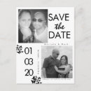 Search for black and white save the dates postcards Modern