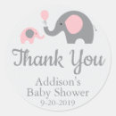 Search for pink elephant baby shower stickers Pink and grey