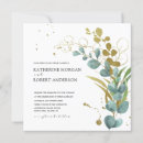 Search for eucalyptus and gold wedding invitations Botanical