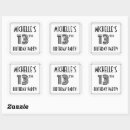 Search for 13th birthday party stickers 13 years old
