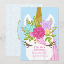 Search for unicorn face birthday invitations Floral