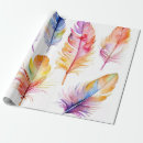 Search for feathers wrapping paper Watercolor