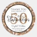 Search for 50th birthday thank you stickers Script