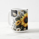 Search for sunflower floral mugs Unique