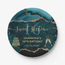 Search for teal and gold plates Sweet sixteen
