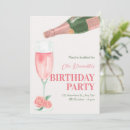 Search for wine bottle birthday invitations Pink