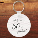 Search for fabulous birthday key rings Fiftieth