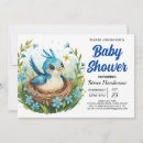 Search for nesting baby boy shower invitations Watercolor