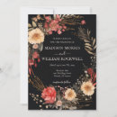 Search for black floral wedding invitations Boho chic