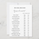 Search for he said she said bridal games Typography