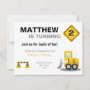 Search for boys construction birthday invitations For kids