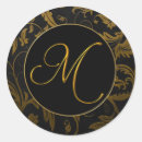 Search for gold monogram m stickers Black