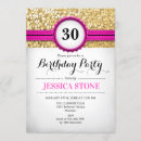 Search for hot pink fuchsia and gold invitations For her