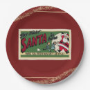 Search for retro paper plates Santa