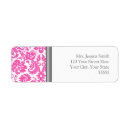 Search for pink damask return address labels Pretty