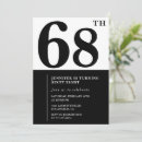 Search for 68th birthday invitations Black