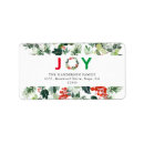 Search for festive return address labels Red berries