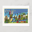 Search for wisconsin shape postcards Vintage