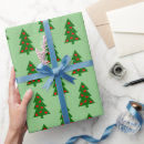Search for green christmas tree wrapping paper Retro