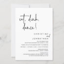 Search for eat drink and celebrate invitations Black and white