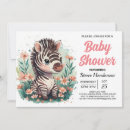 Search for zebra baby girl shower invitations Chic