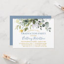Search for greenery graduation invitations Dusty blue
