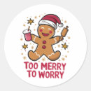 Search for funny gingerbread stickers Santa