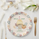 Search for mushrooms paper plates Watercolor