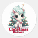 Search for unicorn christmas stickers Watercolor