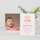 Search for pumpkin girl 1st birthday invitations Pink