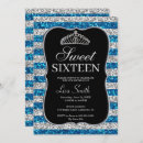 Search for silver glitter sweet 16 invitations Modern sweet sixteen