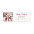 Search for happy snowman return address labels Cute